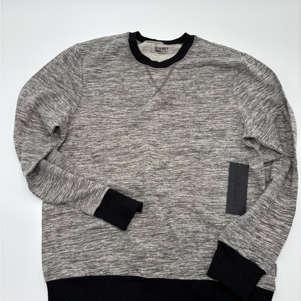2xist Men's‎ Crewneck Sweater in Heather Gray and Black Msrp $68
